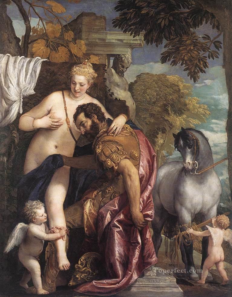 Mars and Venus United by Love Renaissance Paolo Veronese Oil Paintings